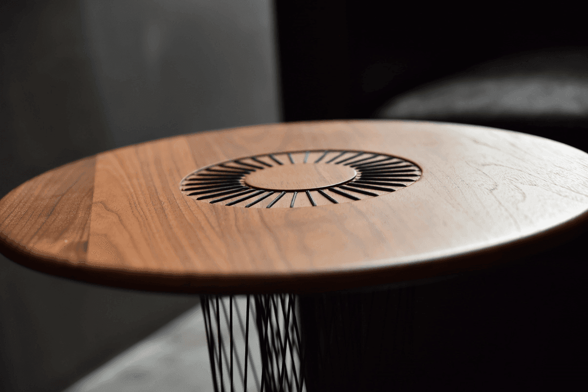 Cinematic product table setup