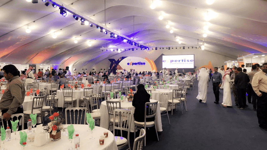 Arranged venue seating